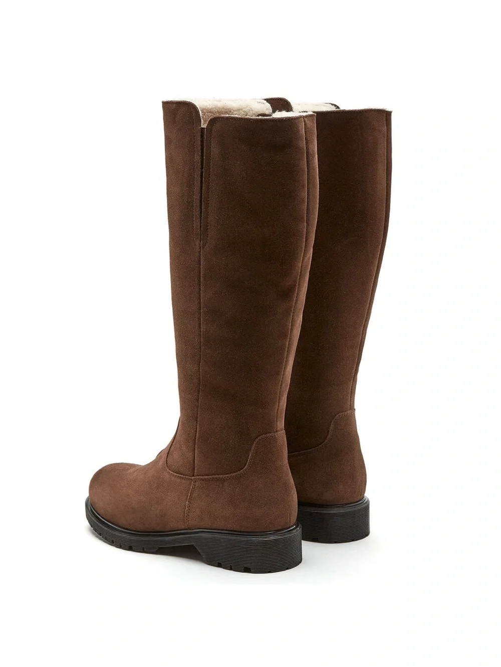 La Canadienne Helene Shearling-Lined Suede Boots in Brown, NWT, Size 11